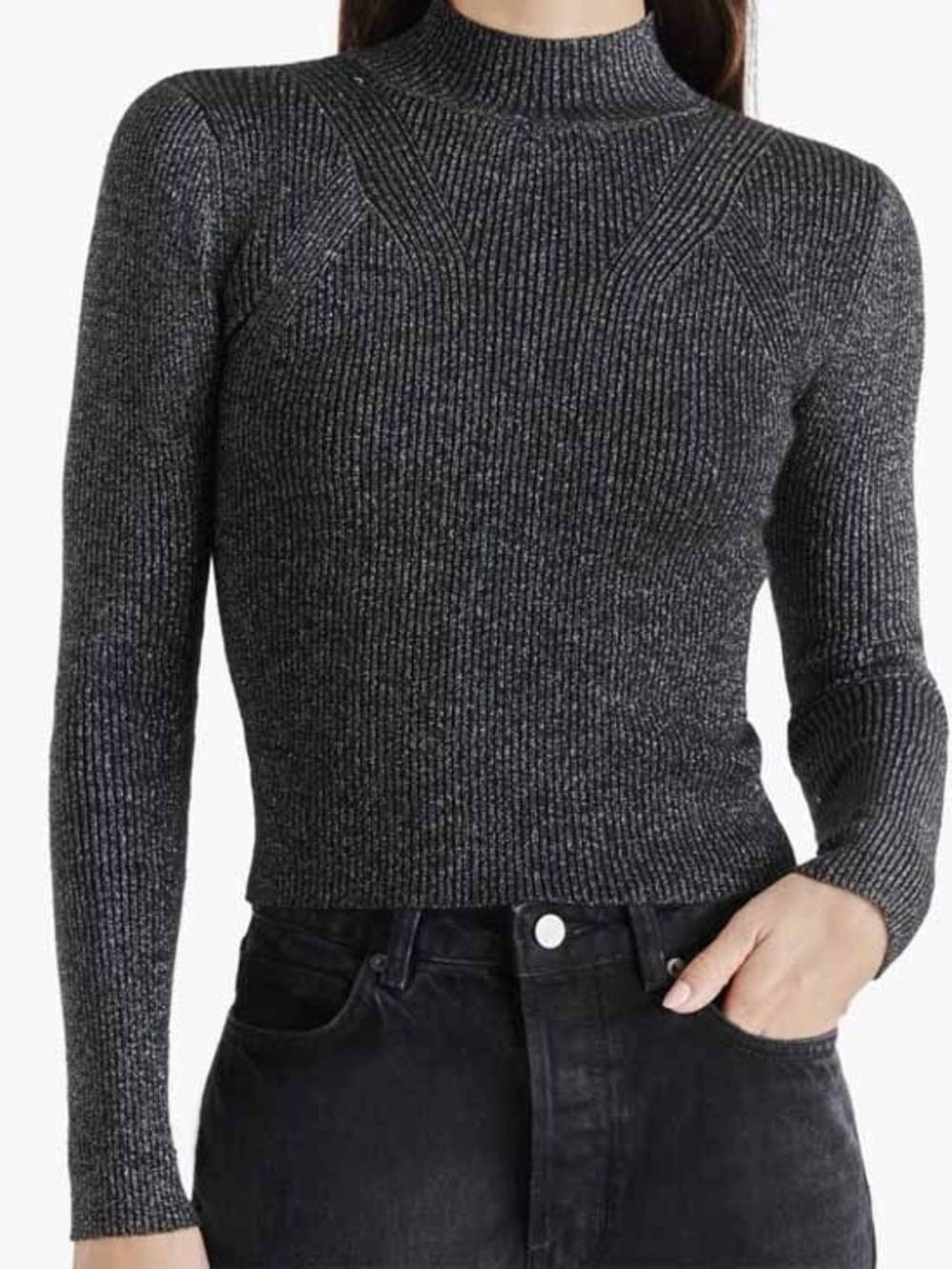 Steve Madden Metallic Rib Mock Neck Sweater XS.

New with tags.